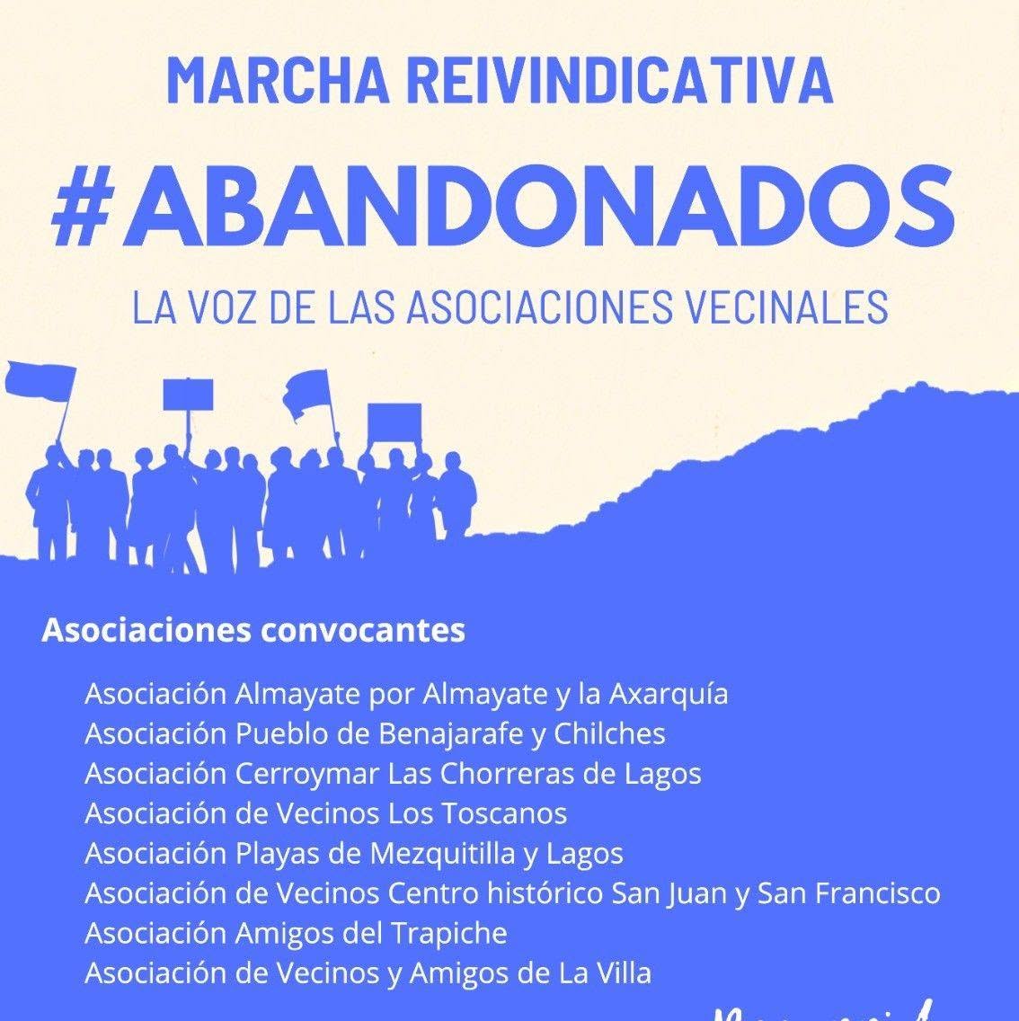 Cartel de asociaciones convocantes de la marcha reivindicativa